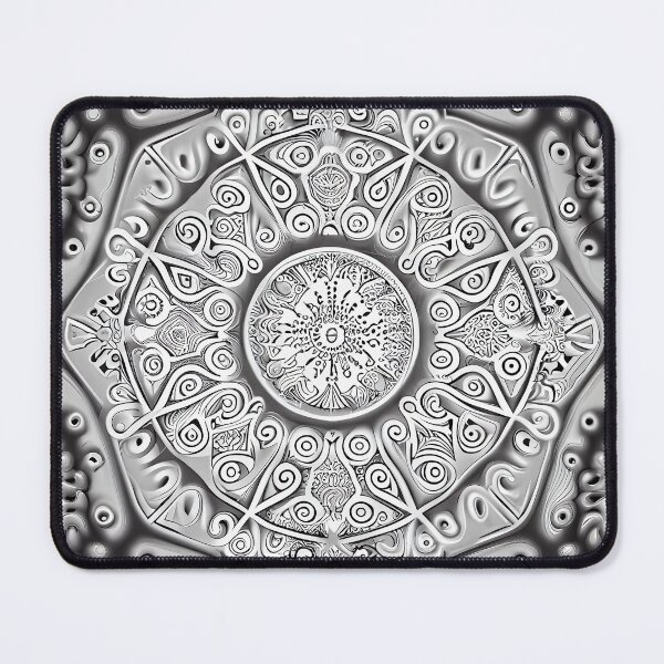 Artikelvorschau, Symmetrical Monochromatic New Traditional Pattern Digital Painting entworfen und verkauft von CodeAndColors.