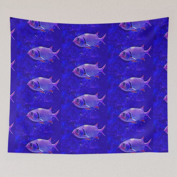 Item preview, Blue Carp Fish Ocean Waves Pet Painting Art designed and sold by getlyart.