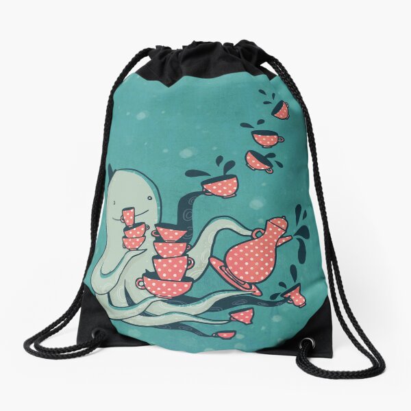 Tea and Tentacles Drawstring Bag