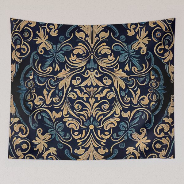 Item preview, Monochromatic Energetic Calming Baroque Flat Europe Pattern Digital Painting designed and sold by CodeAndColors.