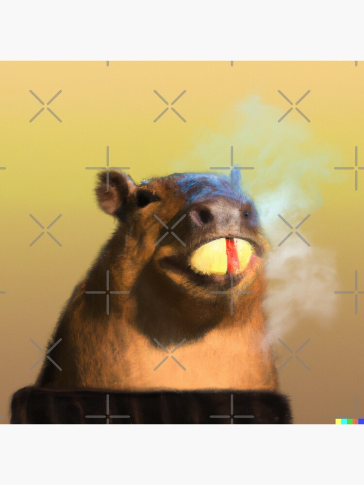 Capybara Oil Painted Sticker For Sale By Szlenard Redbubble