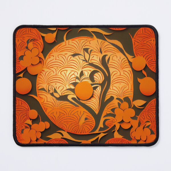 Item preview, Orange Irregular Asian Pattern Digital Painting designed and sold by CodeAndColors.