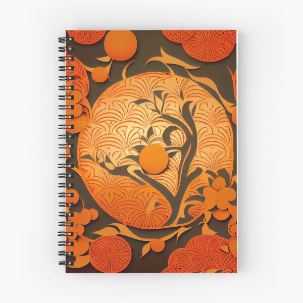 Item preview, Orange Irregular Asian Pattern Digital Painting designed and sold by CodeAndColors.