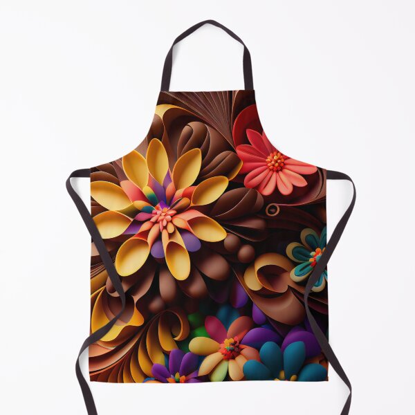 Artikelvorschau, Brown Anime Vibrant Rainbow Three Dimensional Floral Pattern Digital Painting entworfen und verkauft von CodeAndColors.