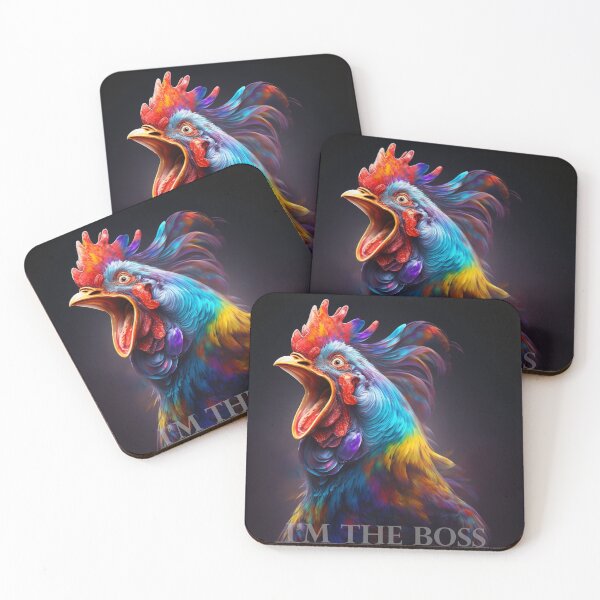 Item preview, Wild crazy colorful rooster designed and sold by HagaAIArt.
