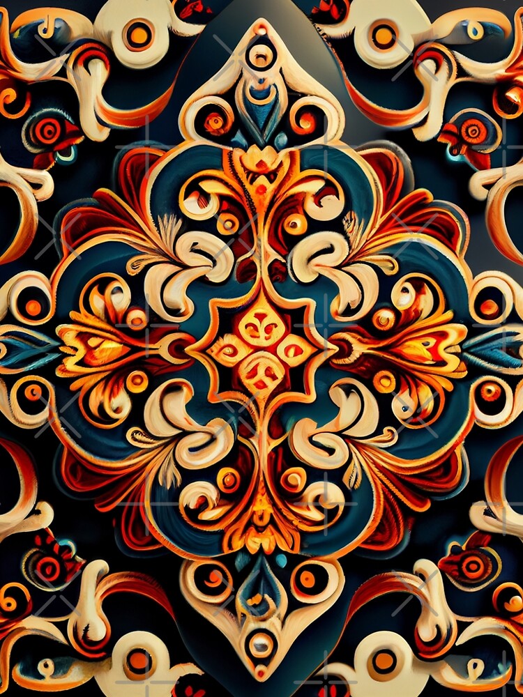Aperçu 5 sur 5. Robe trapèze avec l'œuvre Aggressive Traditional Pattern Digital Painting créée et vendue par CodeAndColors.