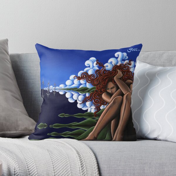 EnvironMental - Original Art from Shee - Surreal Worlds Throw Pillow