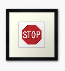 Traffic stop sign Framed Print