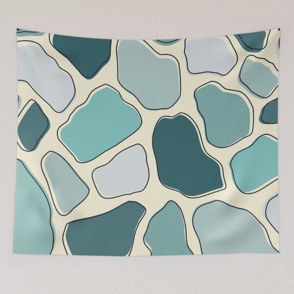 Item preview, Blue abstract pebbles pattern designed and sold by BattaAnastasia.