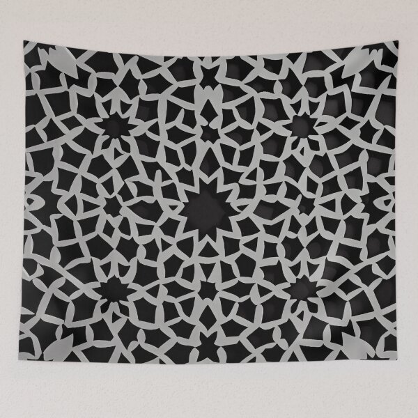 Item preview, Monochromatic Moroccan Pattern Digital Painting designed and sold by CodeAndColors.