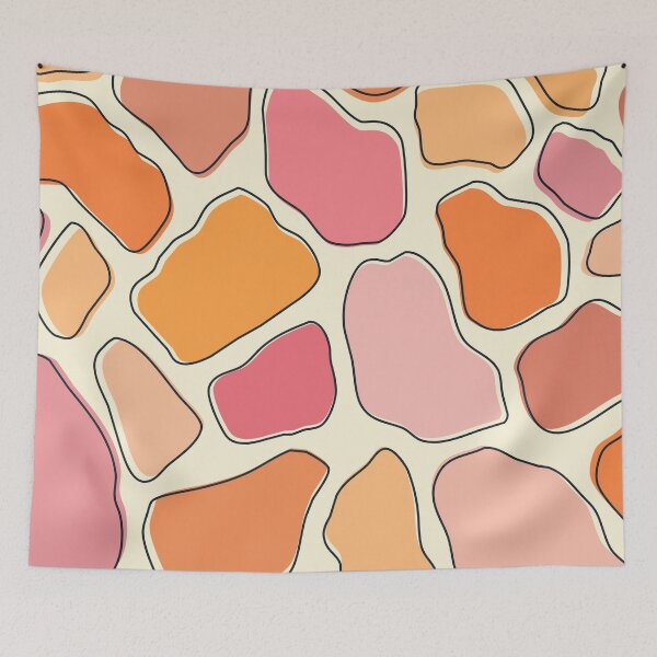 Item preview, Orange and pink abstract pebbles pattern designed and sold by BattaAnastasia.
