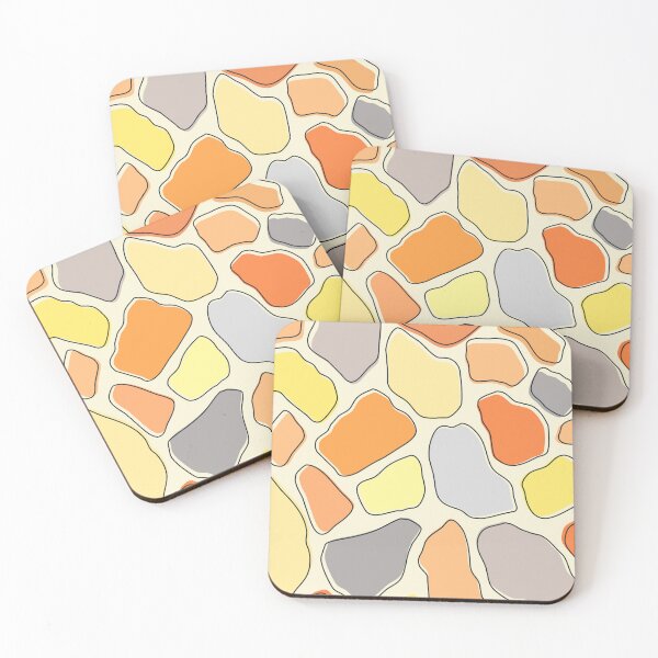 Item preview, Orange, yellow and grey abstract pebbles pattern designed and sold by BattaAnastasia.