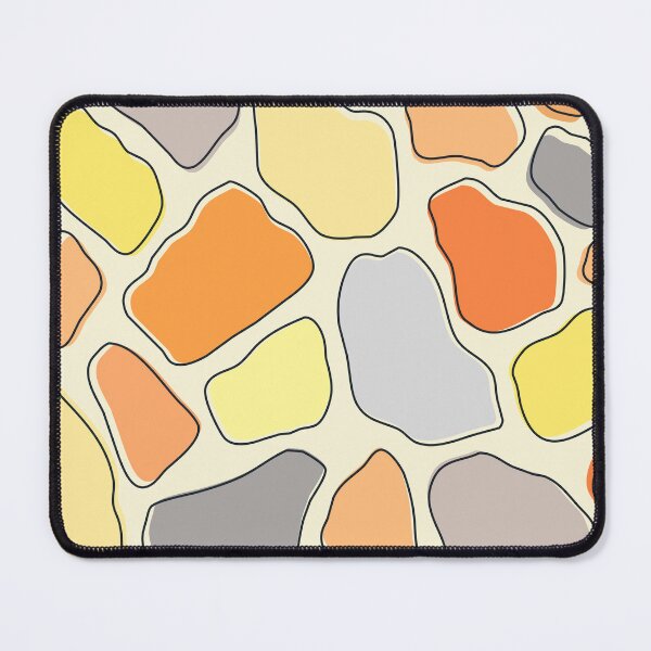 Item preview, Orange, yellow and grey abstract pebbles pattern designed and sold by BattaAnastasia.