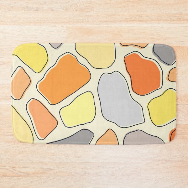 Item preview, Orange, yellow and grey abstract pebbles pattern designed and sold by BattaAnastasia.