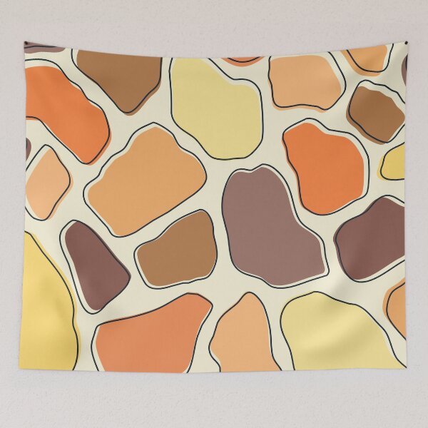 Item preview, Orange, yellow and brown abstract pebbles pattern designed and sold by BattaAnastasia.