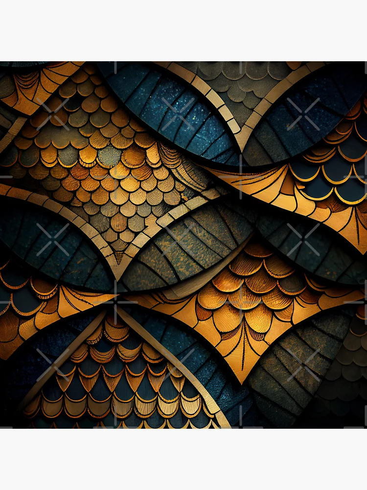 Thumbnail 3 von 3, Button, Scaley Transitional Pattern Digital Painting designt und verkauft von CodeAndColors.