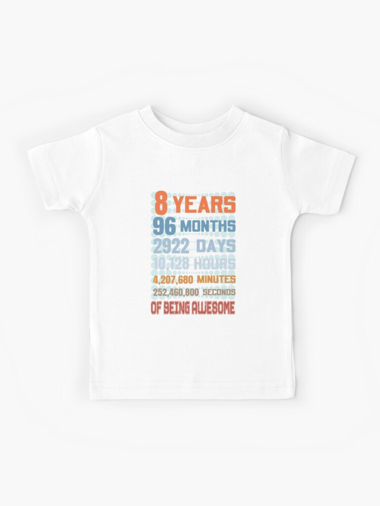 Vintage 8 Years Old 8th Birthday Boy Girl' Unisex Baseball T-Shirt