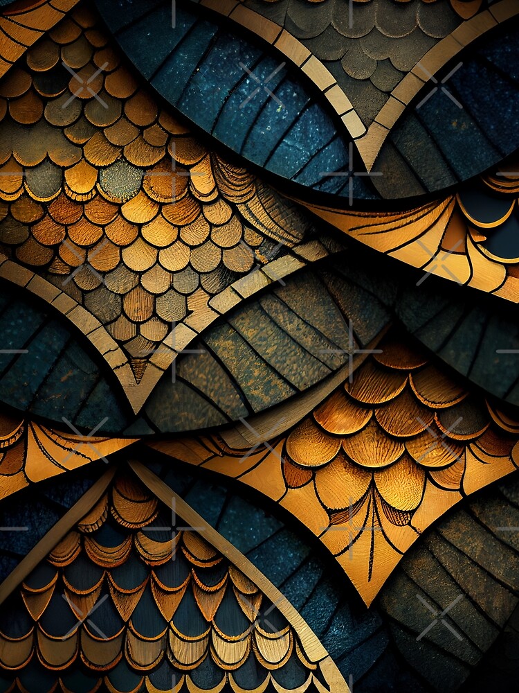 Thumbnail 3 von 3, Tuch, Scaley Transitional Pattern Digital Painting designt und verkauft von CodeAndColors.