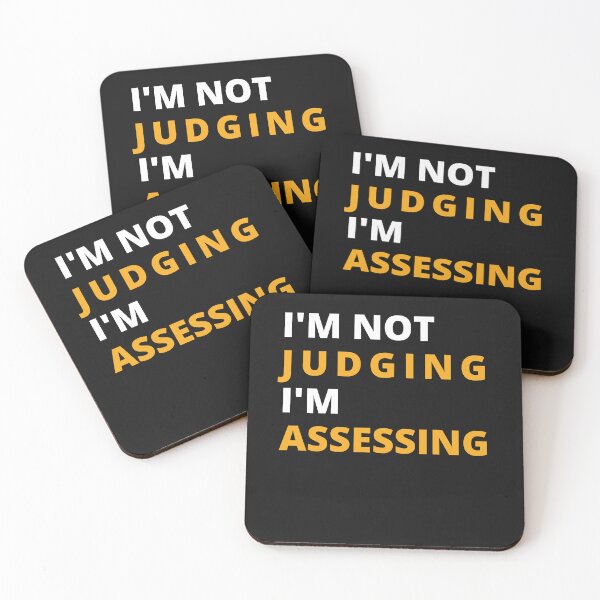 Item preview, I'm Not Judging I'm Assessing funny designed and sold by TeePerfect ⭐⭐⭐⭐⭐.