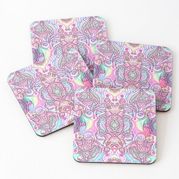 Item preview, Ceramic Psychedelic Pastel Calming Maximalist Pattern Digital Painting designed and sold by CodeAndColors.