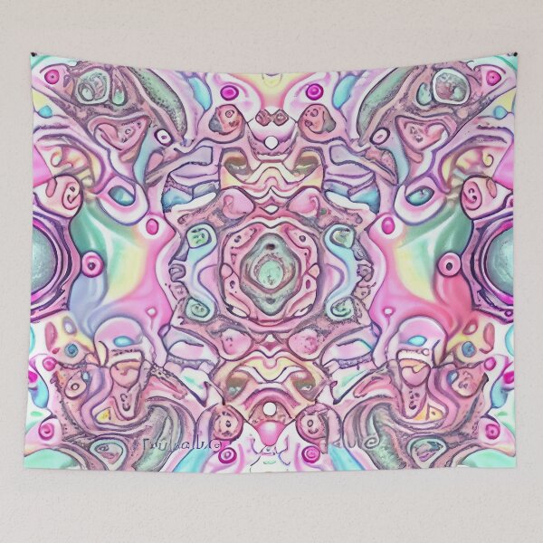 Item preview, Ceramic Psychedelic Pastel Calming Maximalist Pattern Digital Painting designed and sold by CodeAndColors.