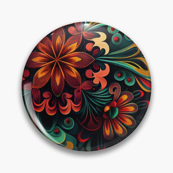 Artikelvorschau, Psychedelic Dark Angular Bold Floral Pattern Digital Painting entworfen und verkauft von CodeAndColors.