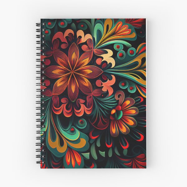 Item preview, Psychedelic Dark Angular Bold Floral Pattern Digital Painting designed and sold by CodeAndColors.