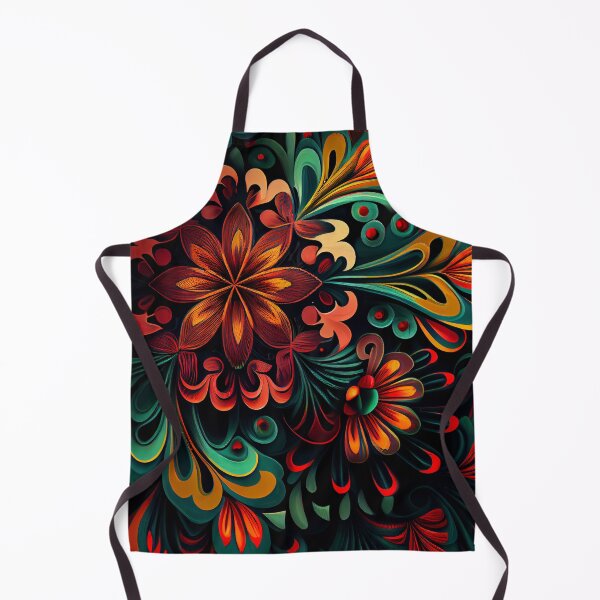 Aperçu de l'œuvre Psychedelic Dark Angular Bold Floral Pattern Digital Painting créée et vendue par CodeAndColors.