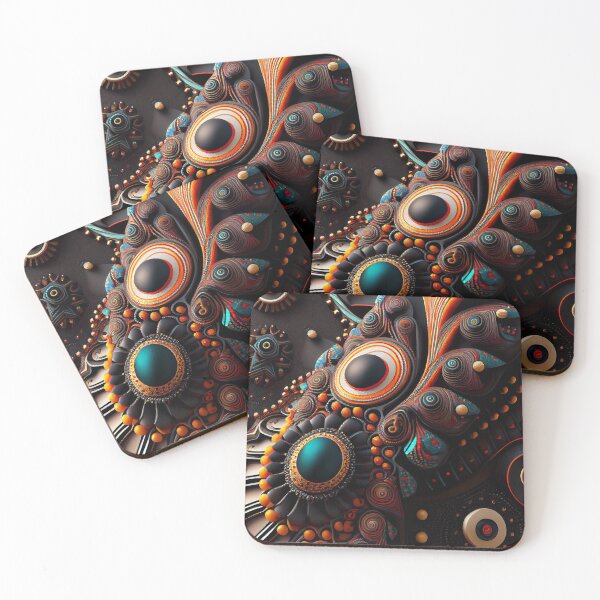 Item preview, Bejeweled Futuristic African Pattern Digital Painting designed and sold by CodeAndColors.