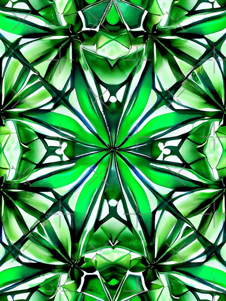 Thumbnail 3 von 3, Tuch, Contemporary Green Relaxed Latin Pattern Digital Painting designt und verkauft von CodeAndColors.