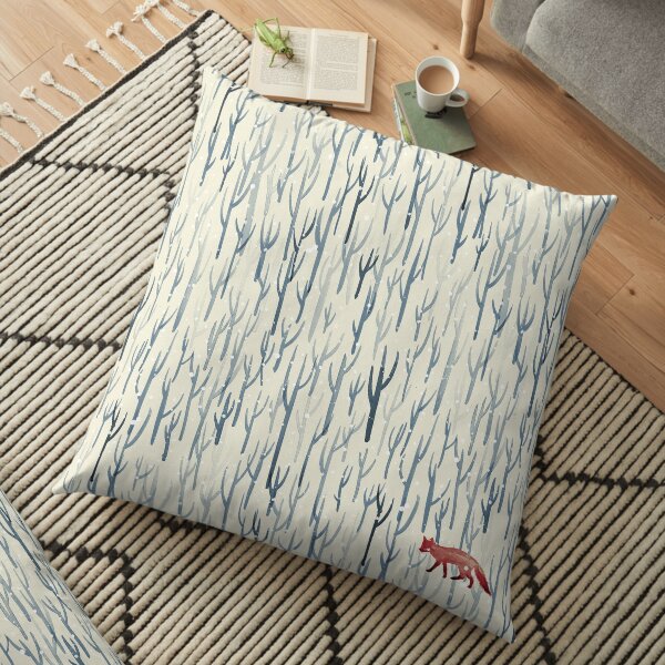 Winter Wood Floor Pillow