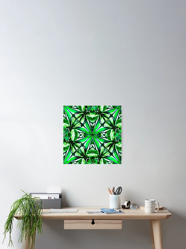 Imagen 2 de 3, Póster con la obra Contemporary Green Relaxed Latin Pattern Digital Painting, diseñada y vendida por CodeAndColors.