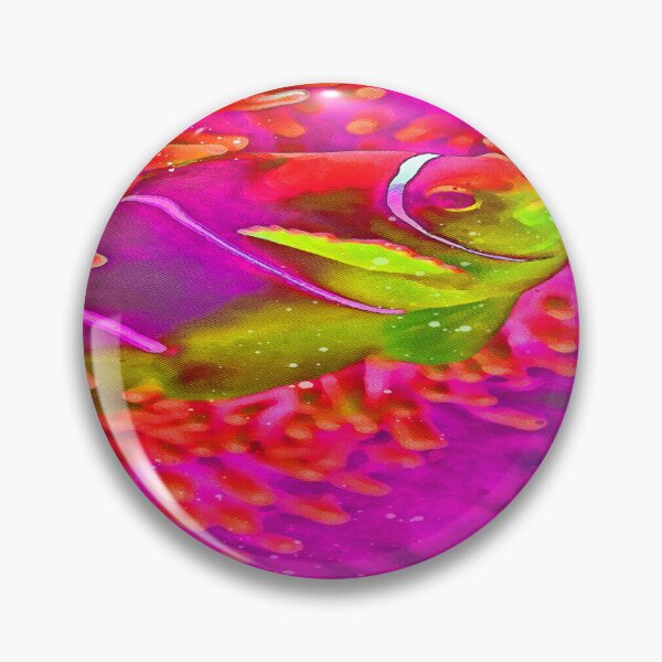 Item preview, Clown Fish Flowers Painting Art designed and sold by getlyart.