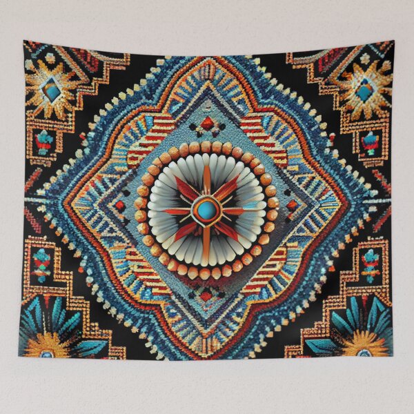 Item preview, Bejeweled Southwestern Pattern Digital Painting designed and sold by CodeAndColors.