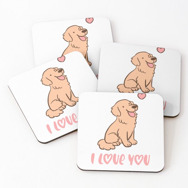 Item preview, I love you - Cute golden Retriever with a heart - an adorable illustration for valentine day for dog lovers  designed and sold by Yarafantasyart.
