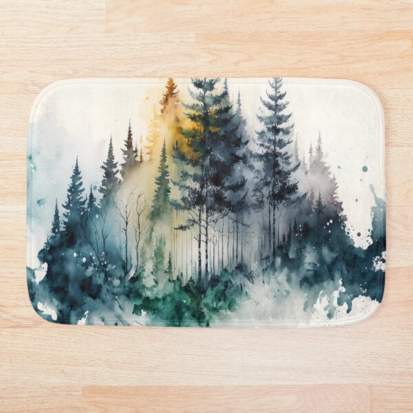 Item preview, Winter Forest Trees Watercolor  designed and sold by EcoArtLab.
