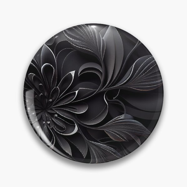Artikelvorschau, Black Contemporary Floral Pattern Digital Painting entworfen und verkauft von CodeAndColors.