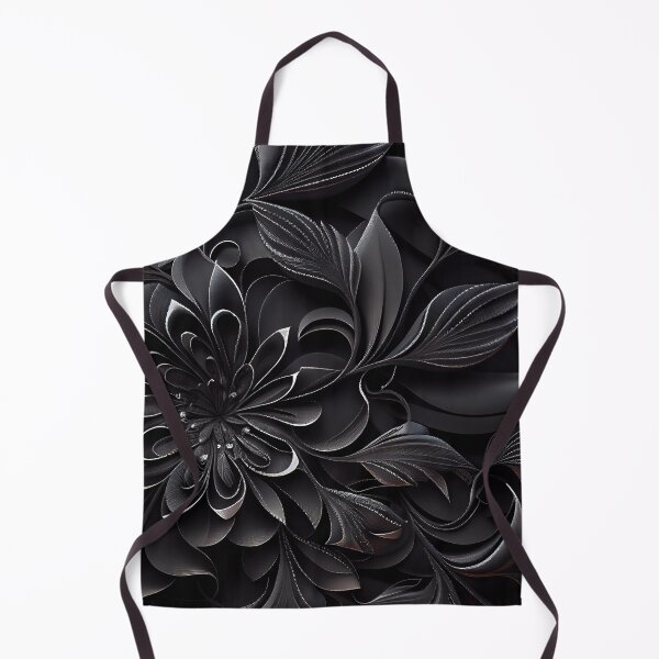 Aperçu de l'œuvre Black Contemporary Floral Pattern Digital Painting créée et vendue par CodeAndColors.