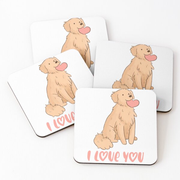 Item preview, I love you - Cute golden Retriever with a heart - an adorable illustration for valentine day for dog lovers  designed and sold by Yarafantasyart.