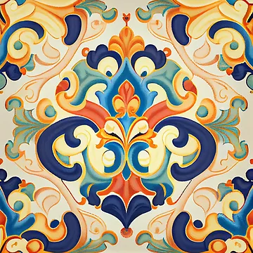 Aperçu de l'œuvre Three Dimensional Contemporary Happy Flat Baroque Pattern Digital Painting de CodeAndColors