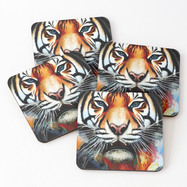 Item preview, Portrait of a colorful tiger. designed and sold by Maniock.