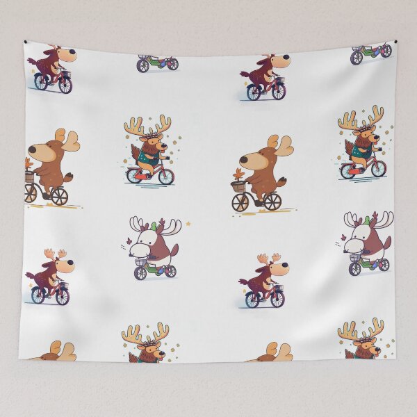 Item preview, Cute Little Moose On A Bicycle's  designed and sold by Ameripensia.
