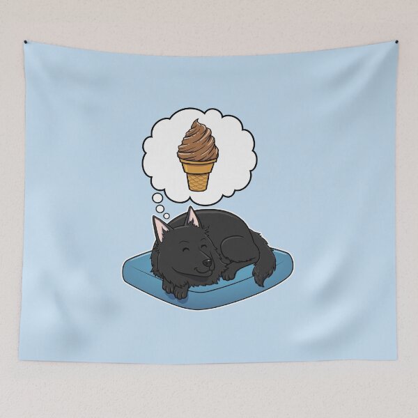 Item preview, Belgian Sheepdog dreaming about Chocolate Ice Cream designed and sold by DoggieDelights.