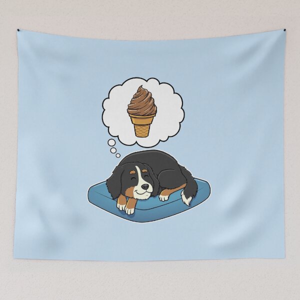 Item preview, Bernese Mountain Dog dreaming about Chocolate Ice Cream designed and sold by DoggieDelights.