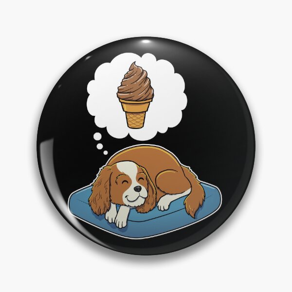 Artikelvorschau, Cavalier King Charles Spaniel dreaming about Chocolate Ice Cream entworfen und verkauft von DoggieDelights.