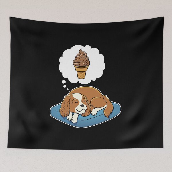 Item preview, Cavalier King Charles Spaniel dreaming about Chocolate Ice Cream designed and sold by DoggieDelights.