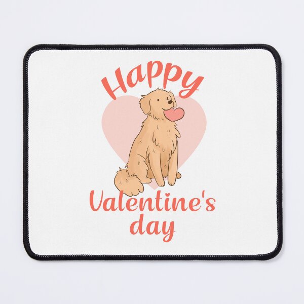 Item preview, Happy valentines day - Cute golden Retriever with a heart - an adorable illustration for valentine day for dog lovers designed and sold by Yarafantasyart.