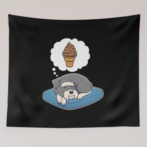 Item preview, Miniature Schnauzer dreaming about Chocolate Ice Cream designed and sold by DoggieDelights.