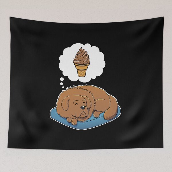 Item preview, Tibetan Mastiff dreaming about Chocolate Ice Cream designed and sold by DoggieDelights.