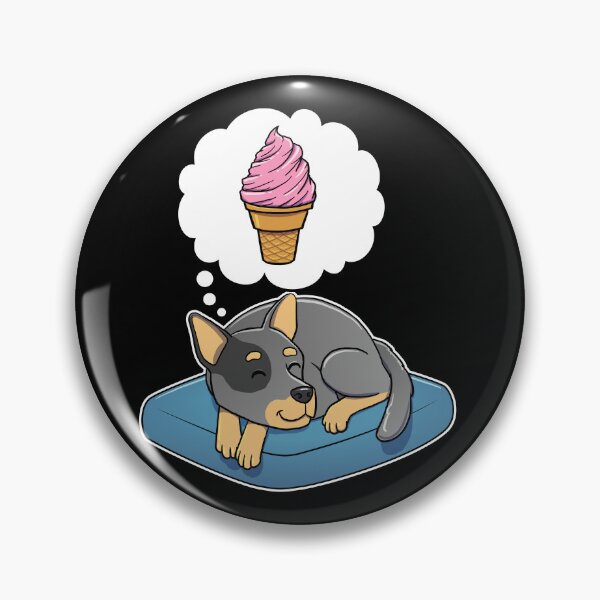 Item preview, Australian Cattle Dog dreaming about Strawberry Ice Cream Cone designed and sold by DoggieDelights.